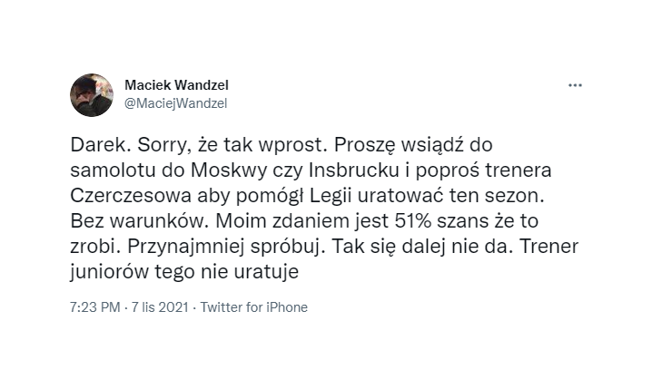RADA Macieja Wandzla dla Dariusza Mioduskiego